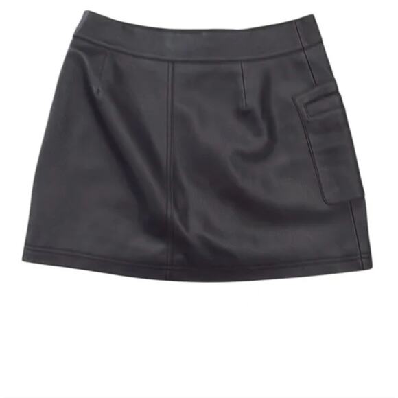 Free People High A-Line Faux Leather Miniskirt Sz 2 - Picture 5 of 6